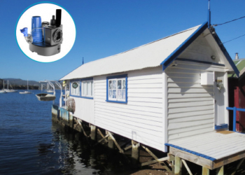 Sanicubic 1GR helps homeowners turn a boatshed into guest accomodation